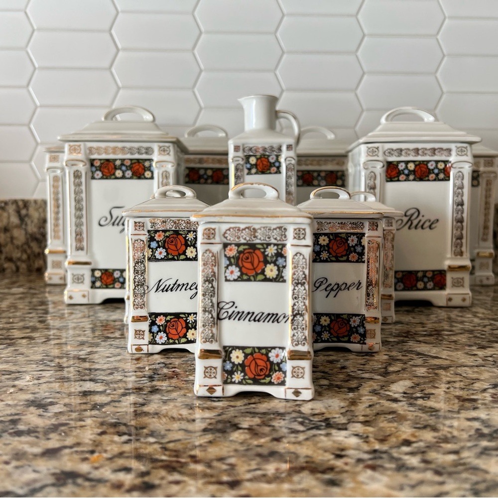 Antique Victoria Czech Spice Canisters